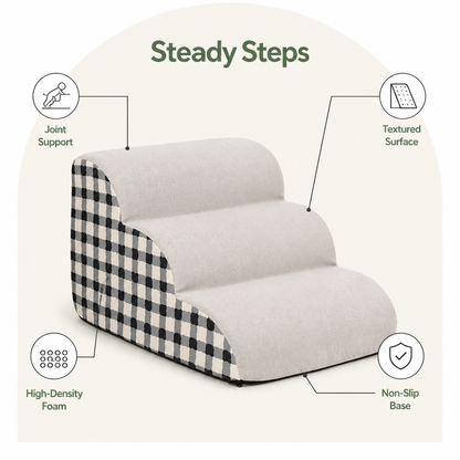 Ortekor High-Density Foam & Non-Slip Dog Stairs (2–4 Steps)