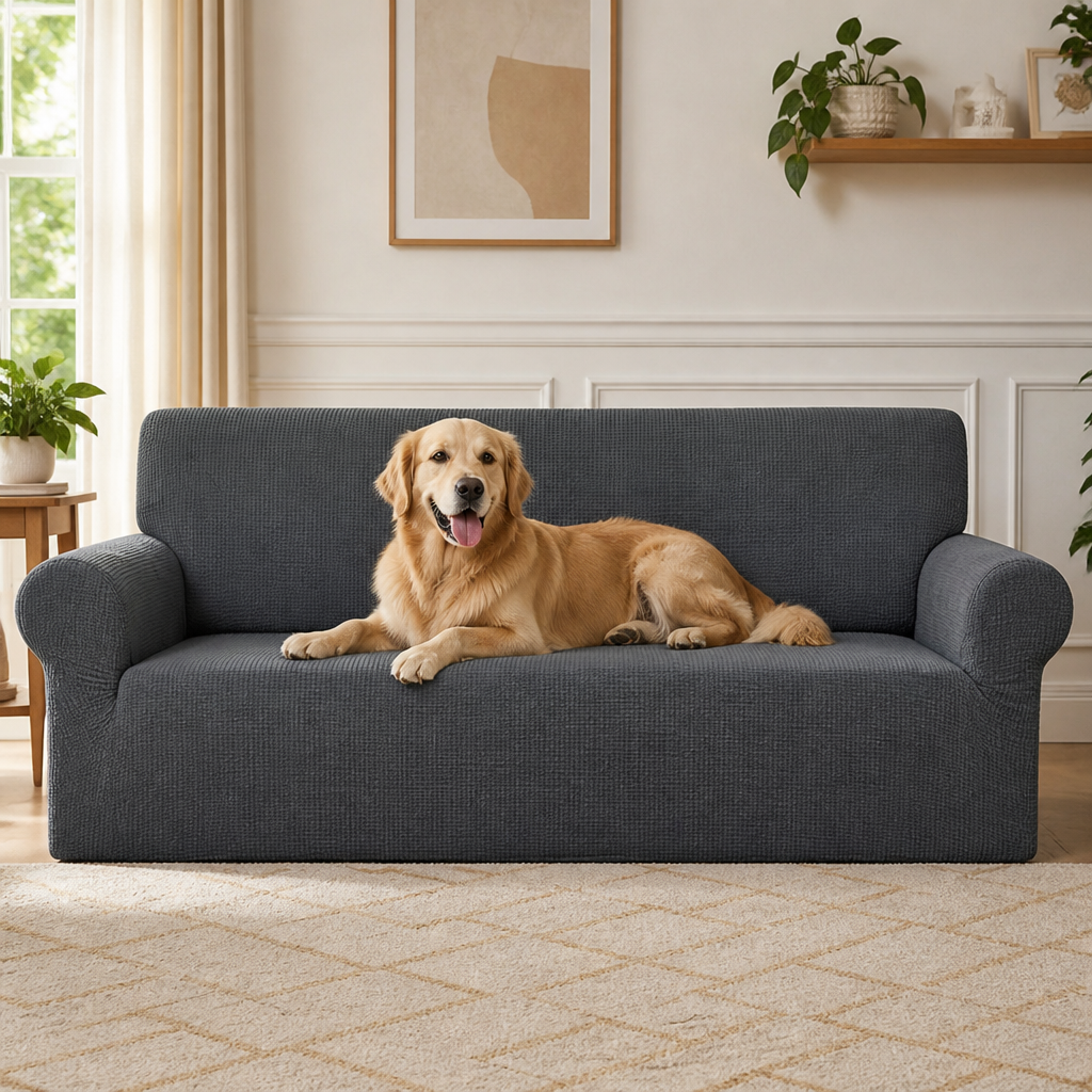 Ortekor High-Stretch Jacquard & Machine Washable Sofa Slipcover (Universal Fit)