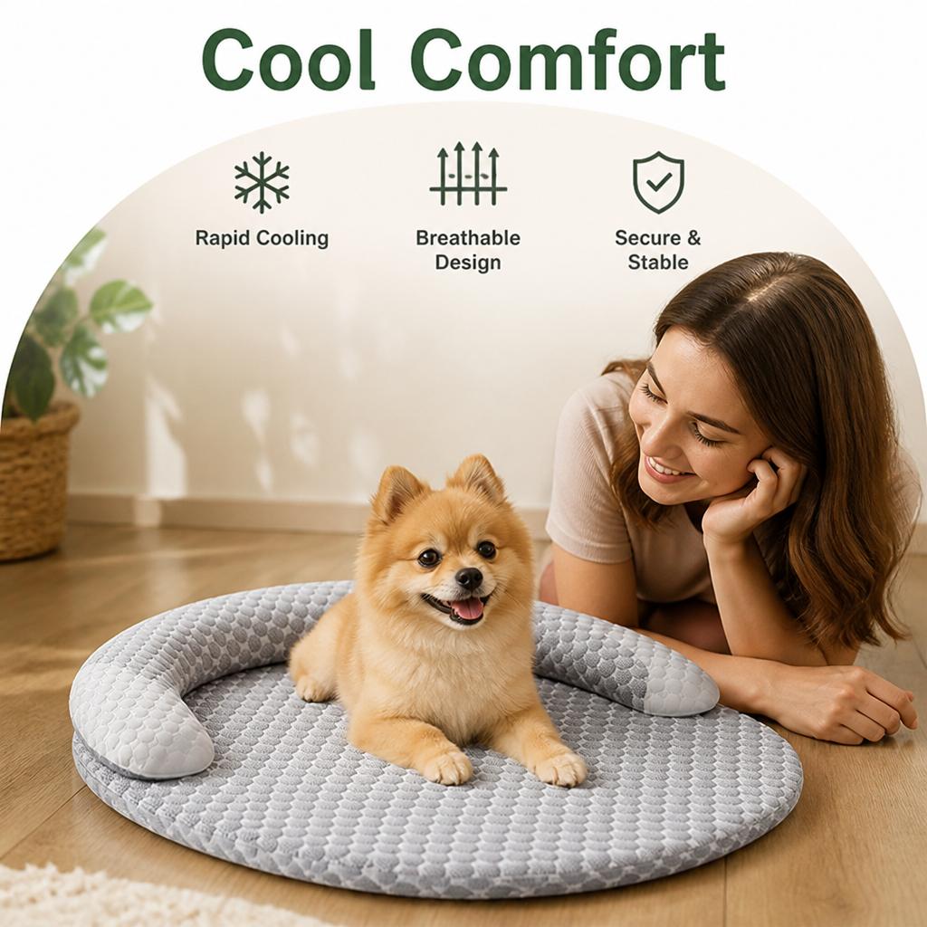 Ortekor Honeycomb Cooling Non-Slip Dog Mat (Removable Cover)