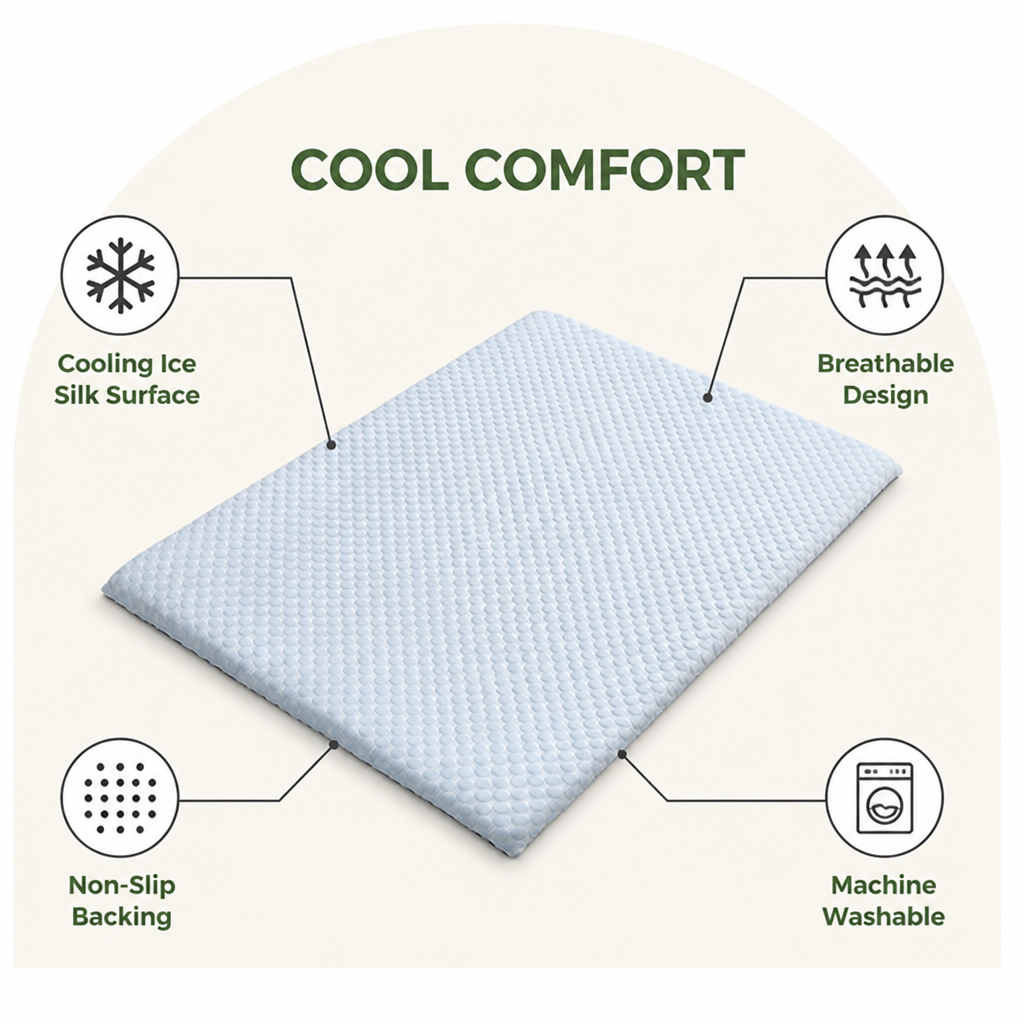 Ortekor Ice Silk Cooling & Non-Slip Pet Mat