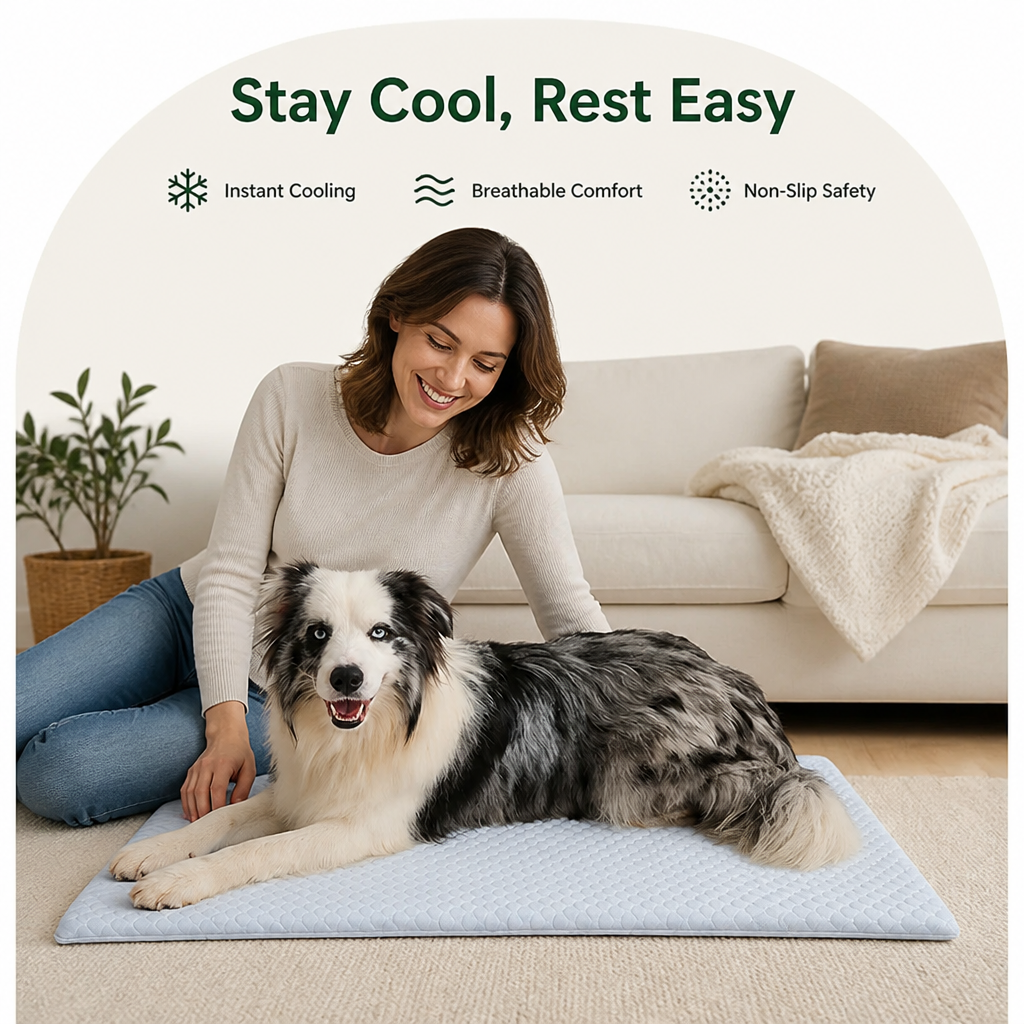 Ortekor Ice Silk Cooling & Non-Slip Washable Pet Mat