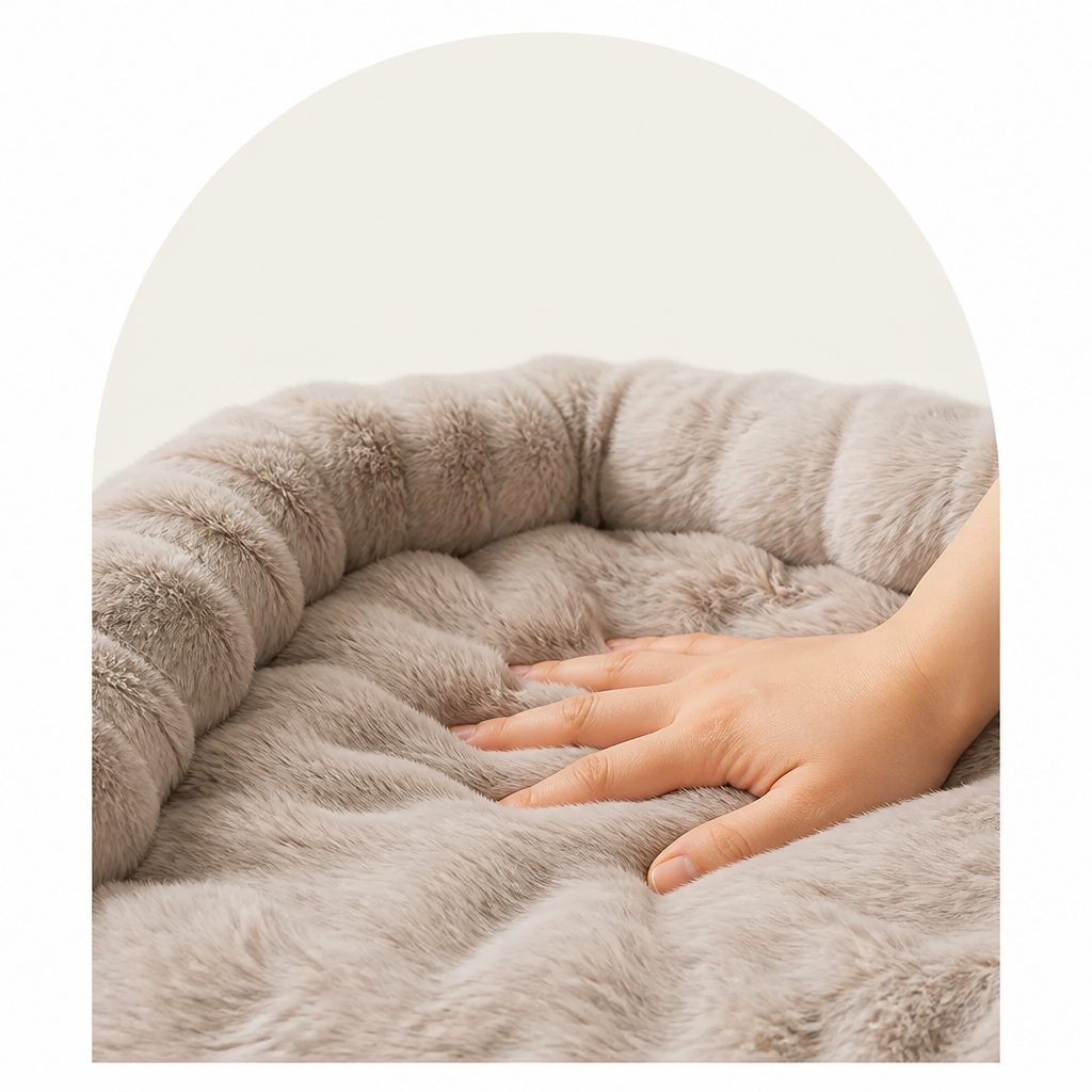 Ortekor Imitation Rabbit Fur & Anti-Slip Dog Bed