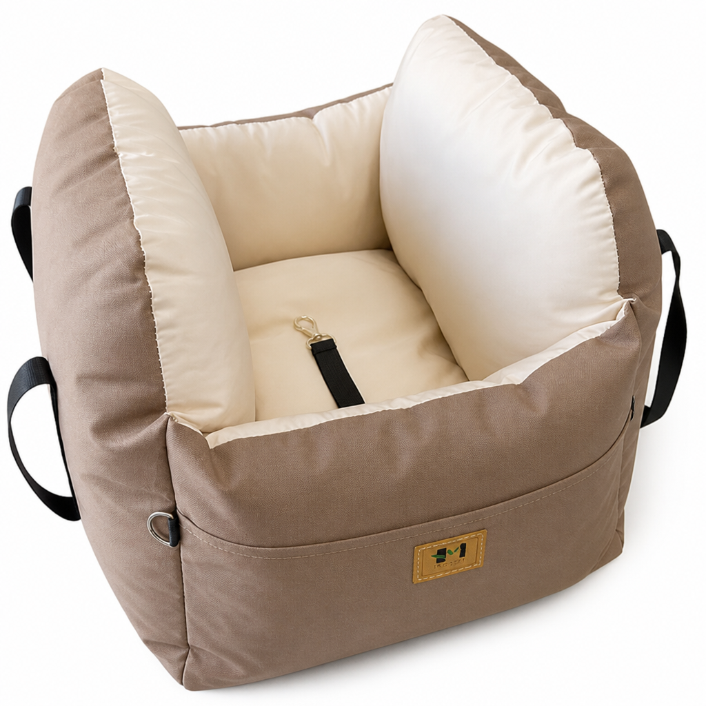 Ortekor Integrated Safety Belt & Washable Plush Dog Car Seat (Small Dogs)