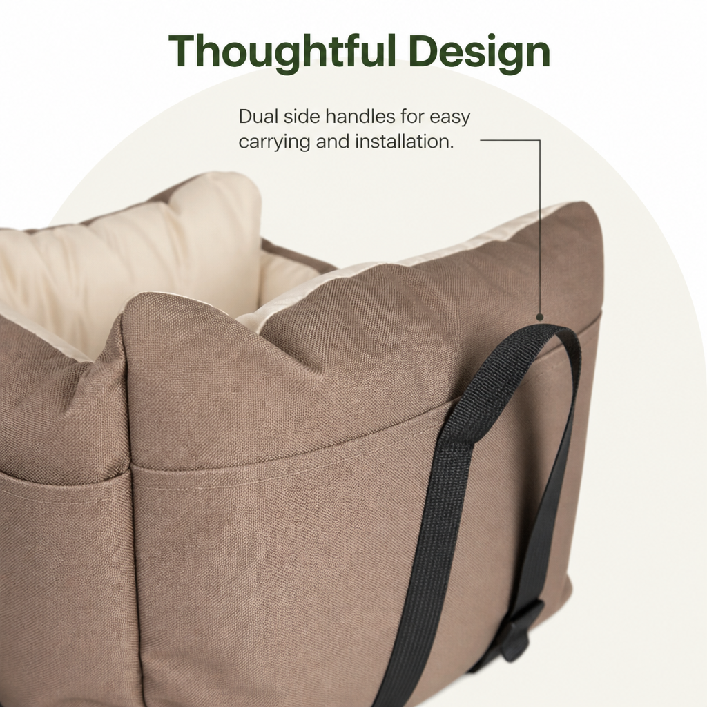 Ortekor Integrated Safety Belt & Washable Plush Dog Car Seat (Small Dogs)