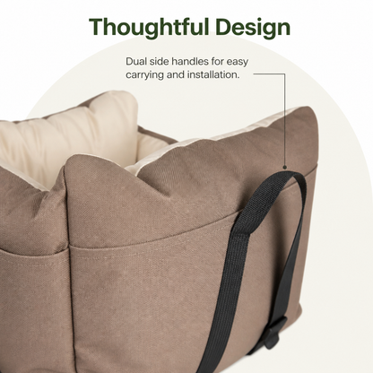 Ortekor Integrated Safety Belt & Washable Plush Dog Car Seat (Small Dogs)