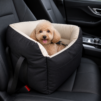 Ortekor Integrated Safety Belt & Washable Plush Dog Car Seat (Small Dogs)