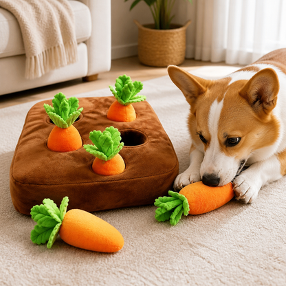 Ortekor Interactive Plush Carrot Snuffle Mat