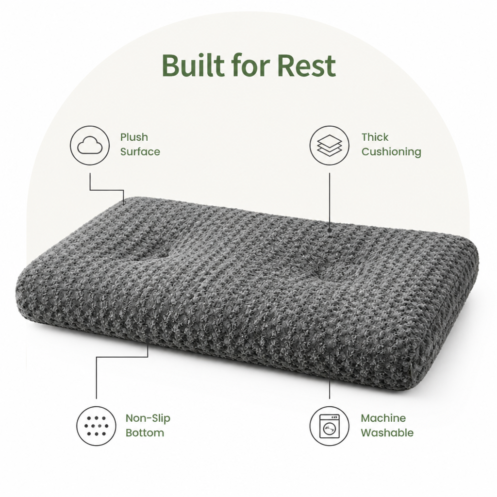 Ortekor Joint Support Plush Rose & Non-Slip Dog Bed (Washable)