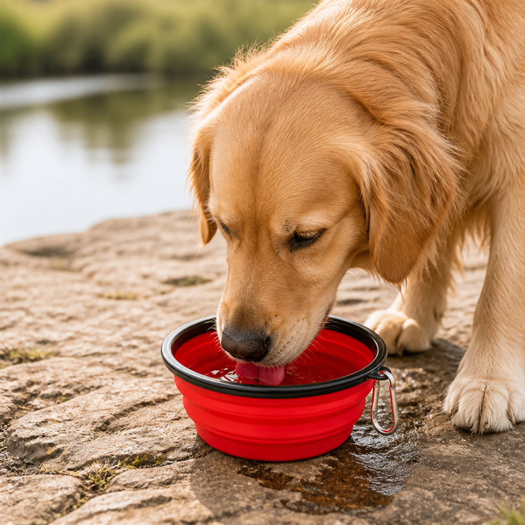 Ortekor Large Capacity Collapsible Travel Dog Bowl