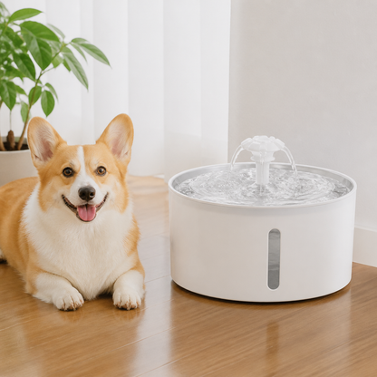 Ortekor Large-Capacity Filtered Pet Water Fountain (Water-Level Window)