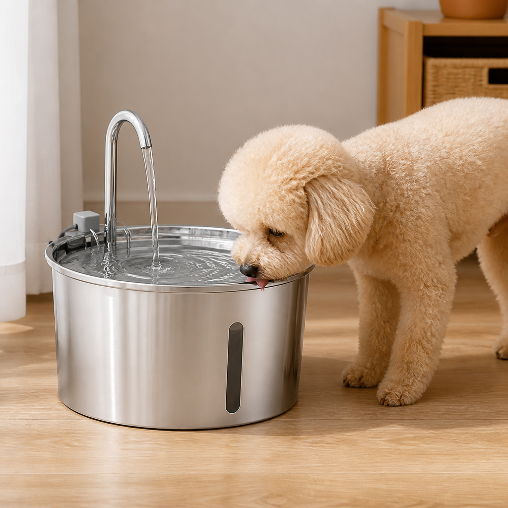 Ortekor Large-Capacity Filtered Pet Water Fountain (Water-Level Window)