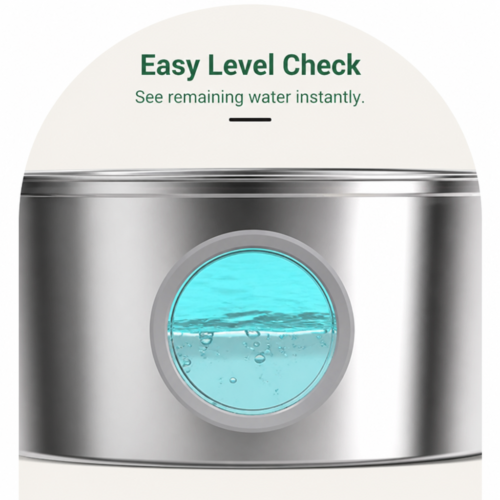 Ortekor Large-Capacity Filtered Pet Water Fountain (Water-Level Window)