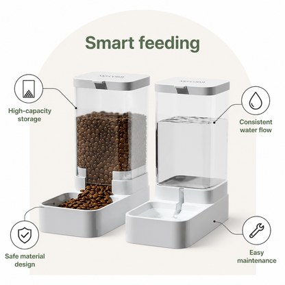 Ortekor Large-Capacity Gravity Pet Feeder & Waterer