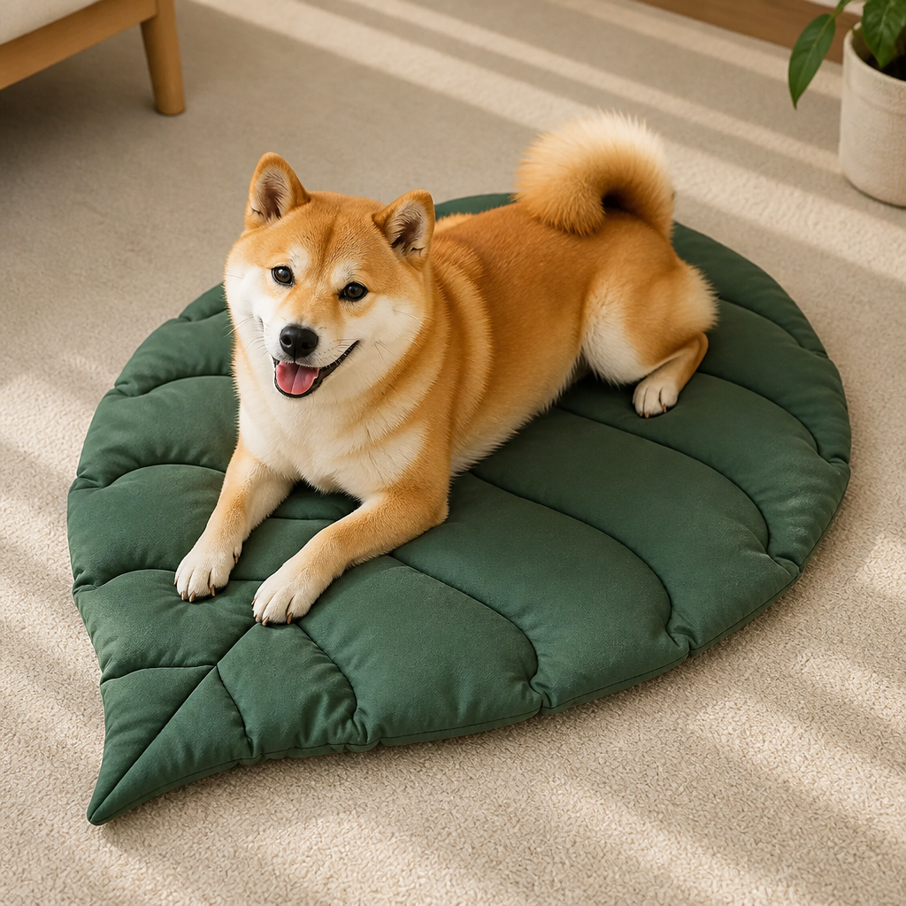 Ortekor Leaf-Shape Machine-Washable & Non-Slip Pet Mat
