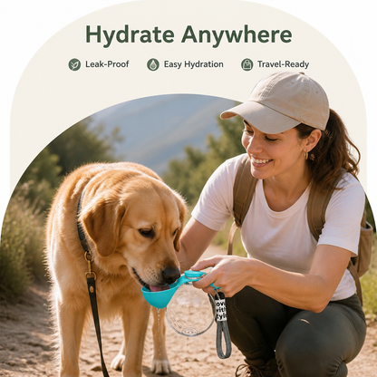 Ortekor Leak-Proof Collapsible Silicone Travel Pet Water Bottle (285ml)