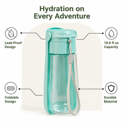 Ortekor Leak-Proof Foldable Pet Water Bottle