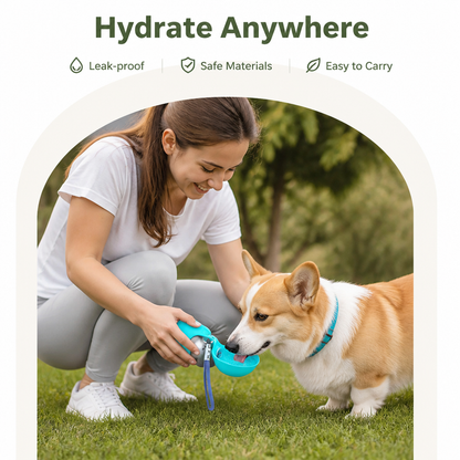 Ortekor Leak-Proof Stainless Steel Dog Water Bottle (Removable Bowl)