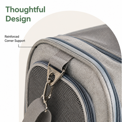Ortekor Lightweight Collapsible Mesh Pet Carrier (Adjustable Strap)