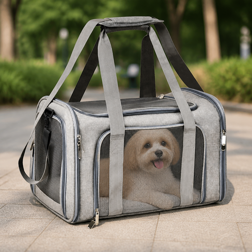 Ortekor Lightweight Collapsible Mesh Pet Carrier (Adjustable Strap)