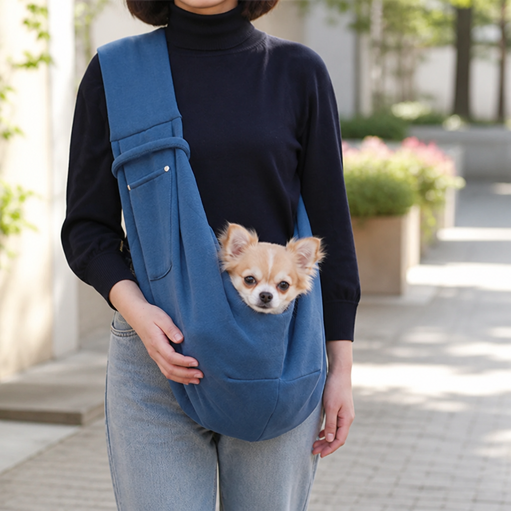 Ortekor Lightweight Polyester Crossbody Pet Sling Carrier (Fits Up To 12 Lbs)