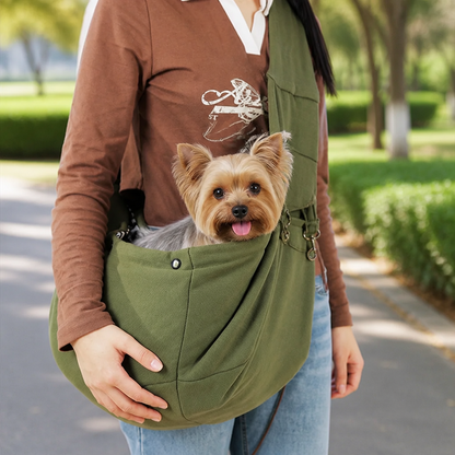 Ortekor Lightweight Polyester Crossbody Pet Sling Carrier (Fits Up To 12 Lbs)