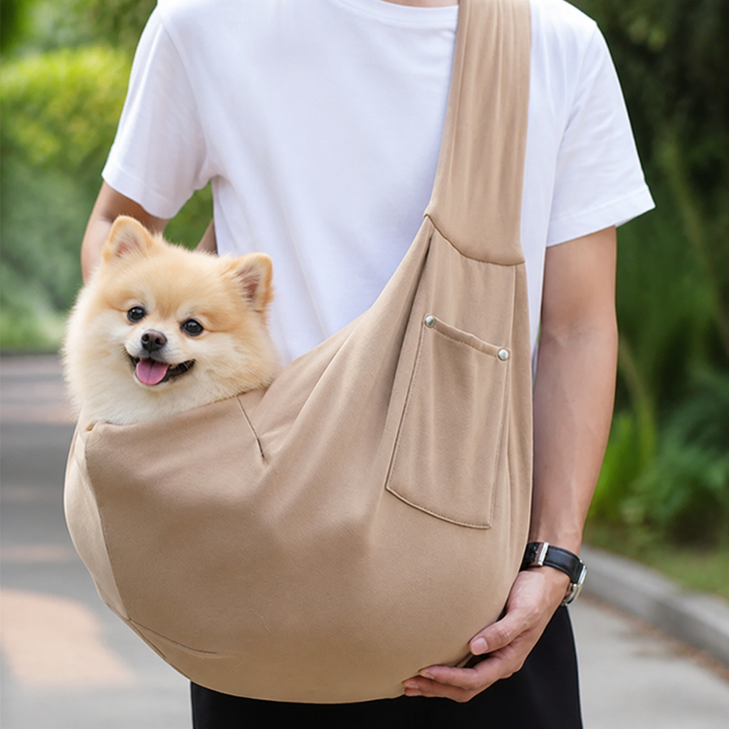 Ortekor Lightweight Polyester Crossbody Pet Sling Carrier (Fits Up To 12 Lbs)