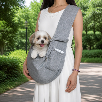 Ortekor Lightweight Polyester Crossbody Pet Sling Carrier (Fits Up To 12 Lbs)