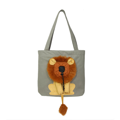 Ortekor Lion-Shaped Cotton Canvas Shoulder Carrier (Adjustable Zip)