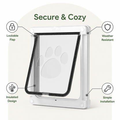 Ortekor Lockable & Insulated Dog Door (Easy Install)