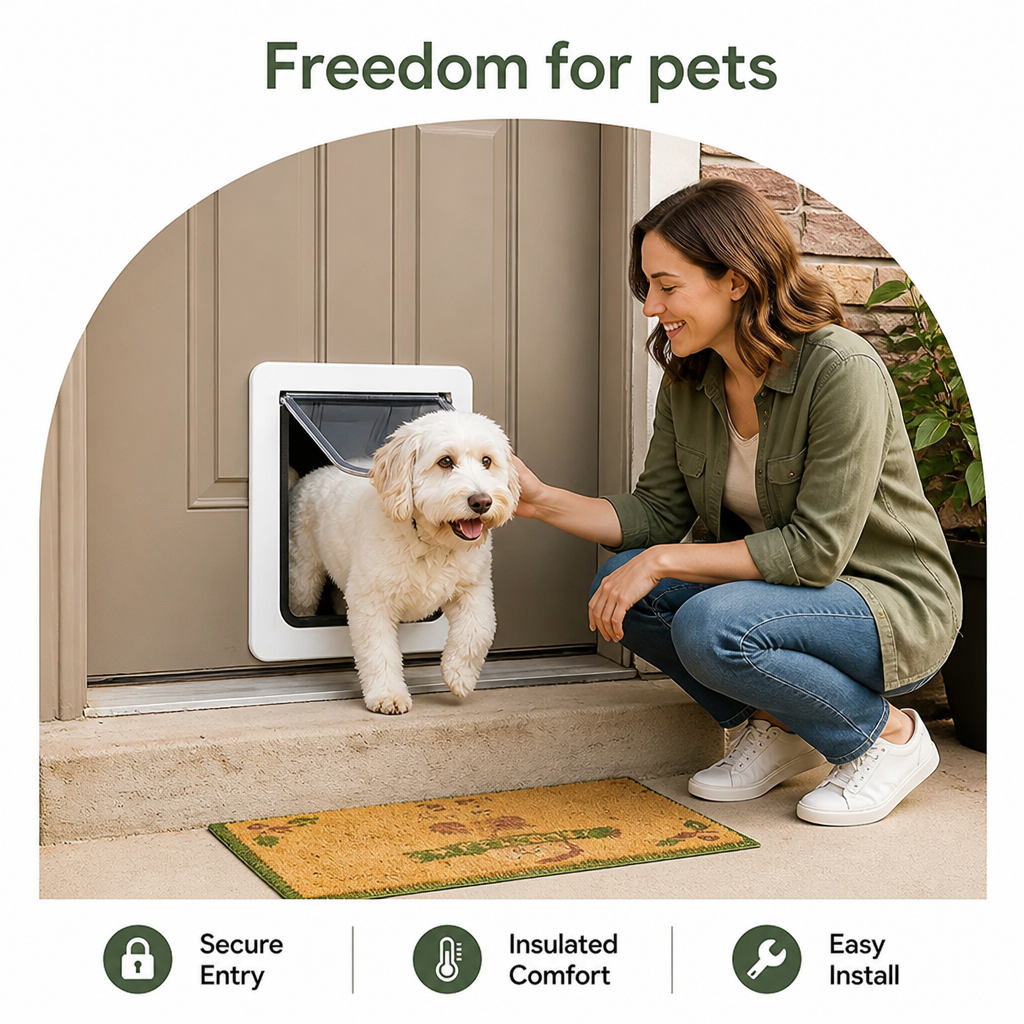 Ortekor Lockable & Insulated Dog Door (Easy Install)