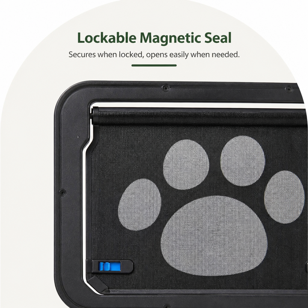 Ortekor Lockable Magnetic & Easy Install Pet Door (Windows & Gates)
