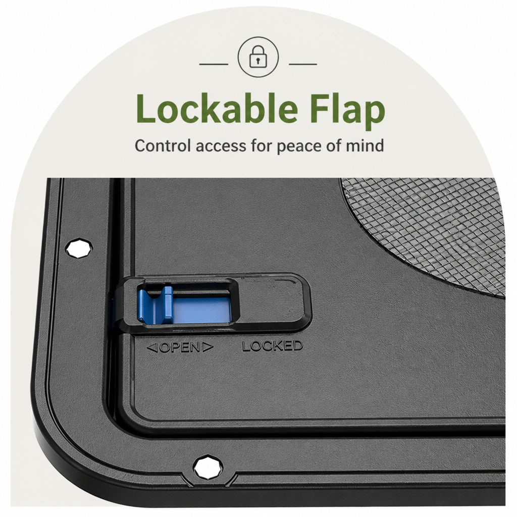 Ortekor Lockable Magnetic Pet Door Flap (8 x 10 In Opening)