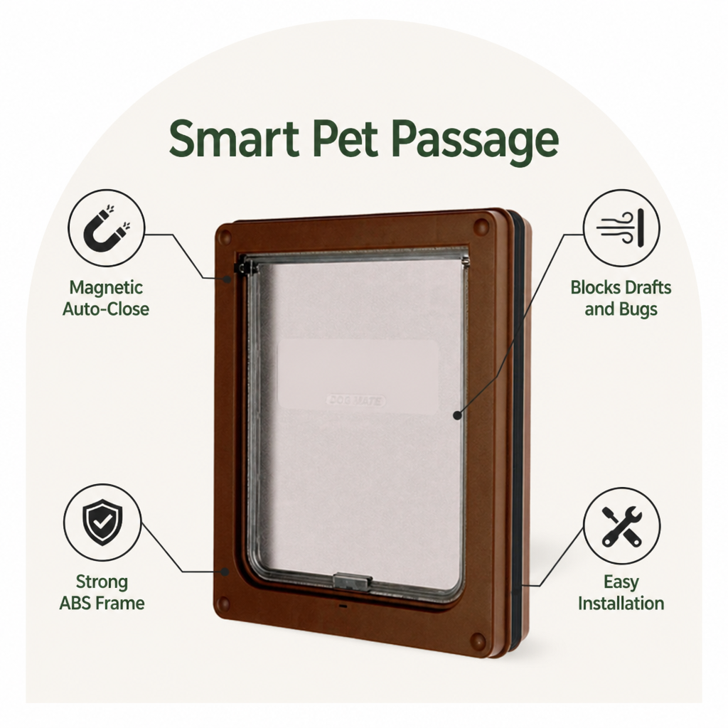 Ortekor Magnetic Self-Closing ABS Pet Flap Door (35x29x4cm)