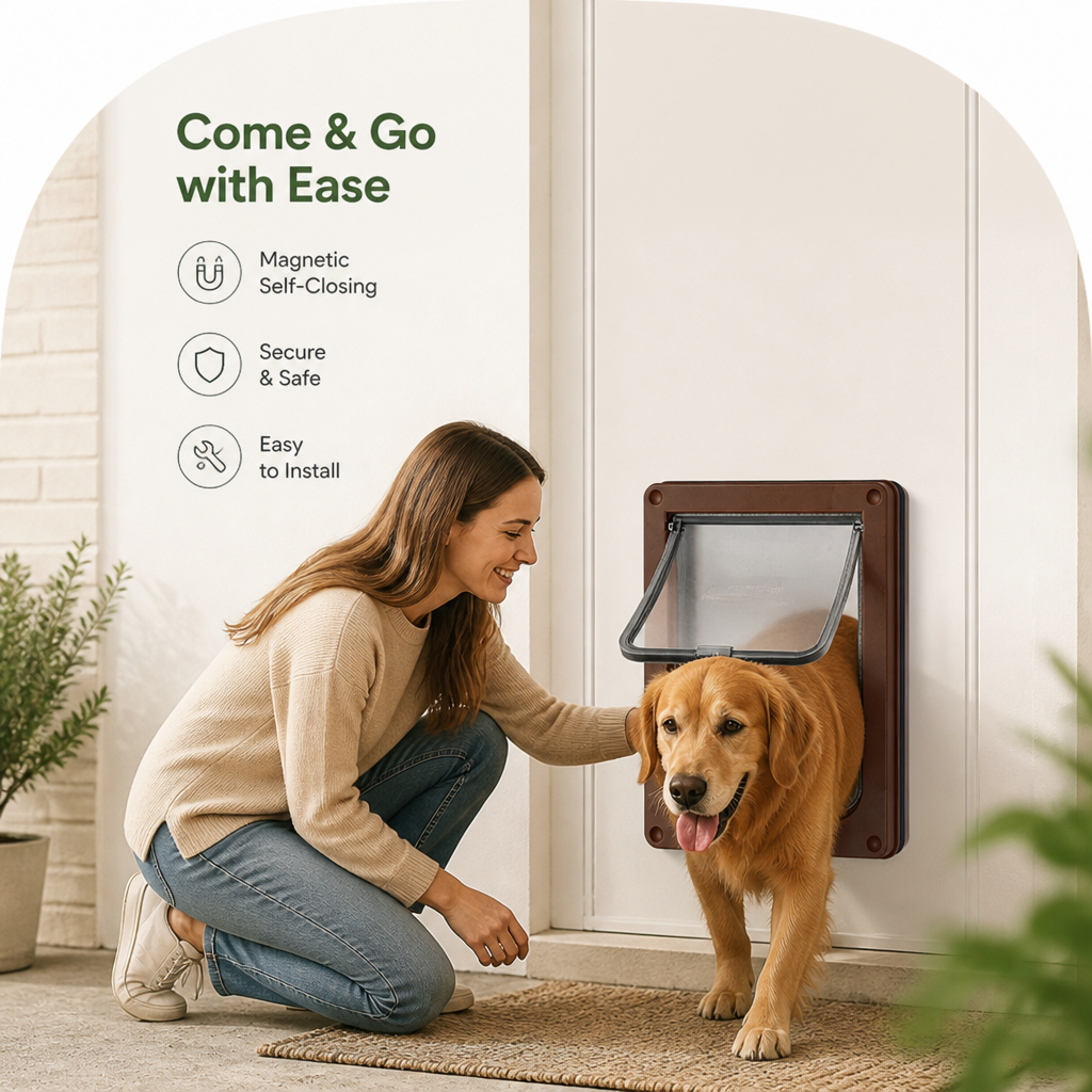 Ortekor Magnetic Self-Closing ABS Pet Flap Door (35x29x4cm)