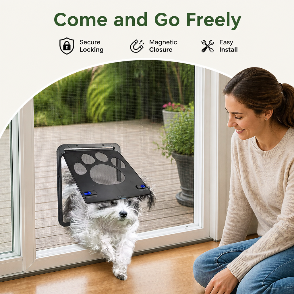 Ortekor Magnetic Self-Closing & Lockable Pet Screen Door