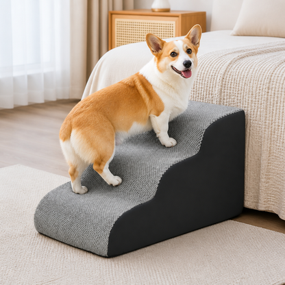 Ortekor Memory Foam & Non-Slip Pet Ramp (Washable Removable Cover)