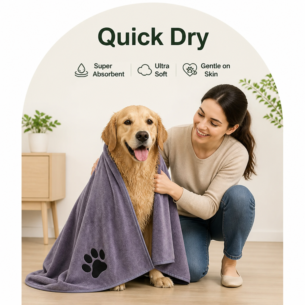 Ortekor Microfiber Quick-Dry Pet Towel