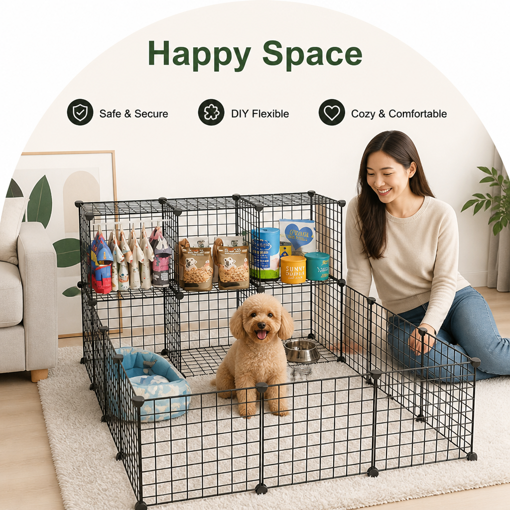 Ortekor Modular Interlocking Iron Mesh Cage Panels (Tool-Free)