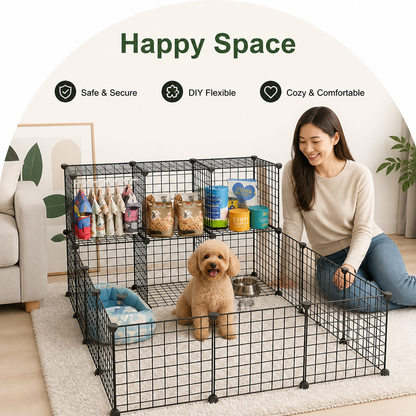 Ortekor Modular Interlocking Iron Mesh Cage Panels (Tool-Free)
