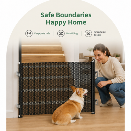 Ortekor No-Drill Retractable & Foldable Safety Gate (Up To 49 In)