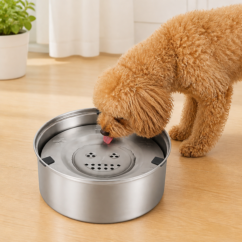 Ortekor No-Spill Floating Stainless Steel Dog Bowl
