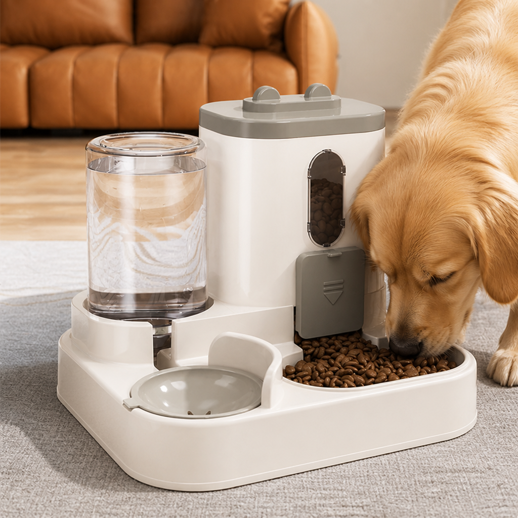 Ortekor Non-Electric Dual-Bin Spill-Proof Feeder & Waterer