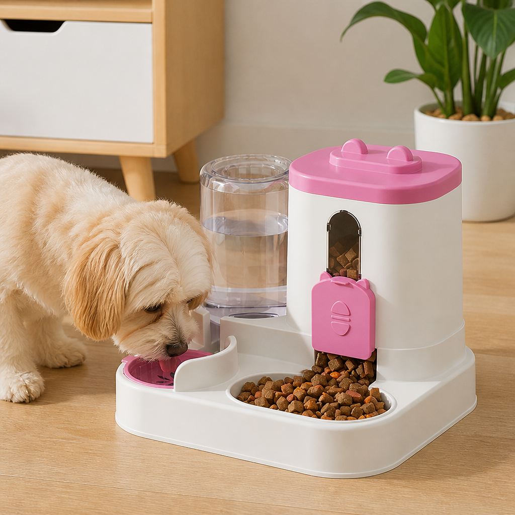 Ortekor Non-Electric Dual-Bin Spill-Proof Feeder & Waterer