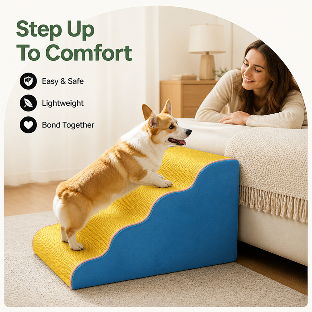 Ortekor Non-Slip Lightweight & Portable Dog Stairs (3-5 Steps)