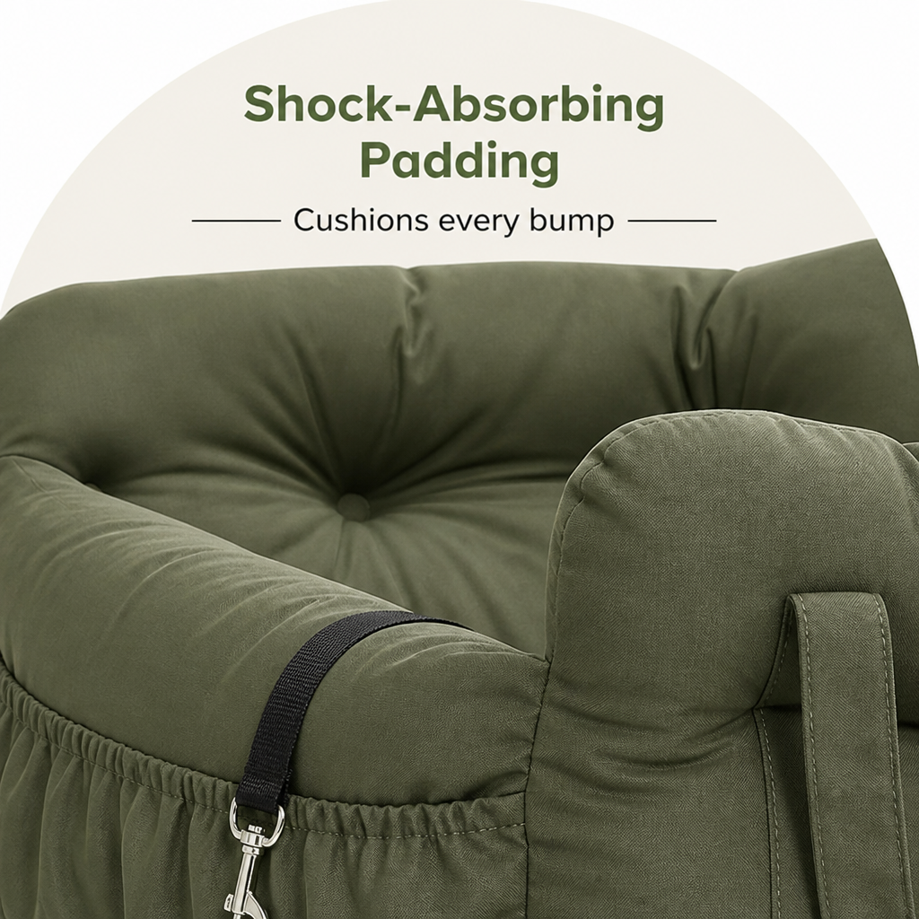 Ortekor Non-Slip & Washable Booster Dog Car Seat (Adjustable Safety Straps)