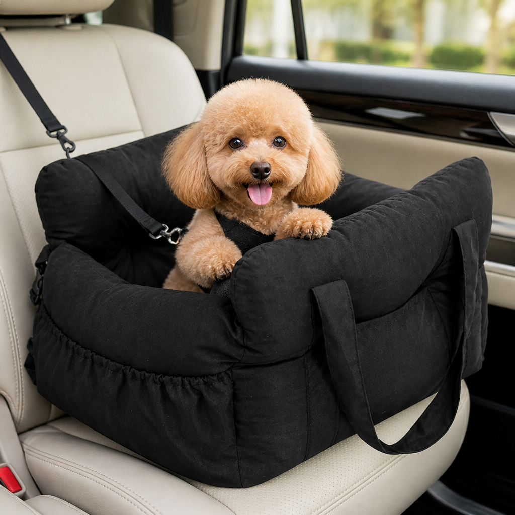 Ortekor Non-Slip & Washable Booster Dog Car Seat (Adjustable Safety Straps)