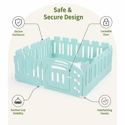 Ortekor Non-Toxic Recycled HDPE & Lockable Dog Playpen