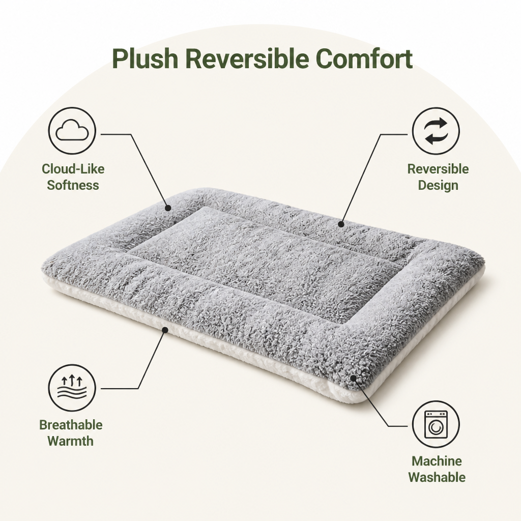 Ortekor Orthopedic Cloud-Like Reversible Dog Bed (Machine Washable Cover)
