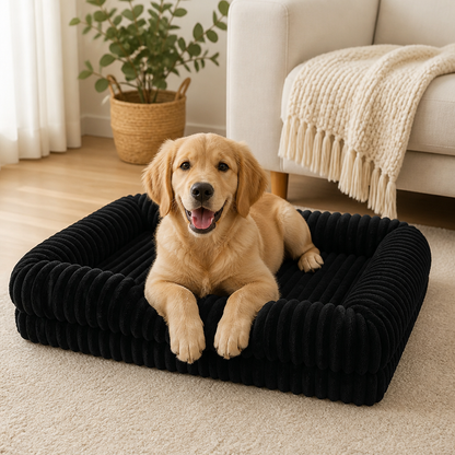 Ortekor Orthopedic Memory Foam Bolster Bed (Waterproof Removable Cover)