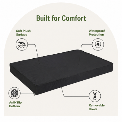 Ortekor Orthopedic Memory Foam Dog Bed (Waterproof Washable Cover)